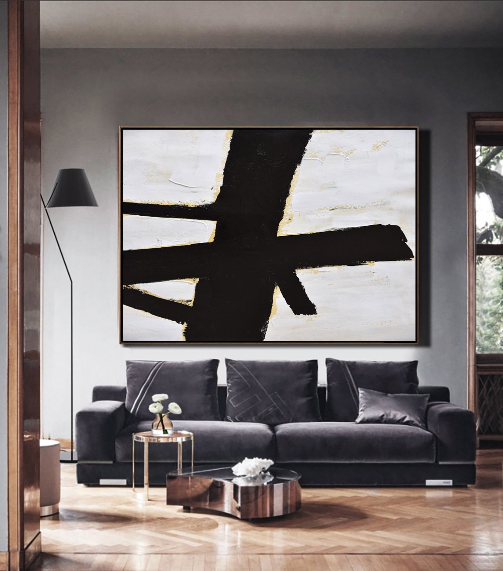 Horizontal Palette Knife Minimalist Art #C2Z